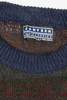 Vintage Navy Blue Jantzen Geometric Pattern Sweater (1990s)