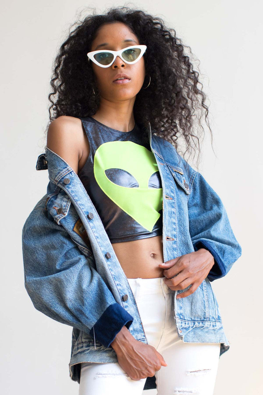 Corduroy Trimmed Denim Jacket