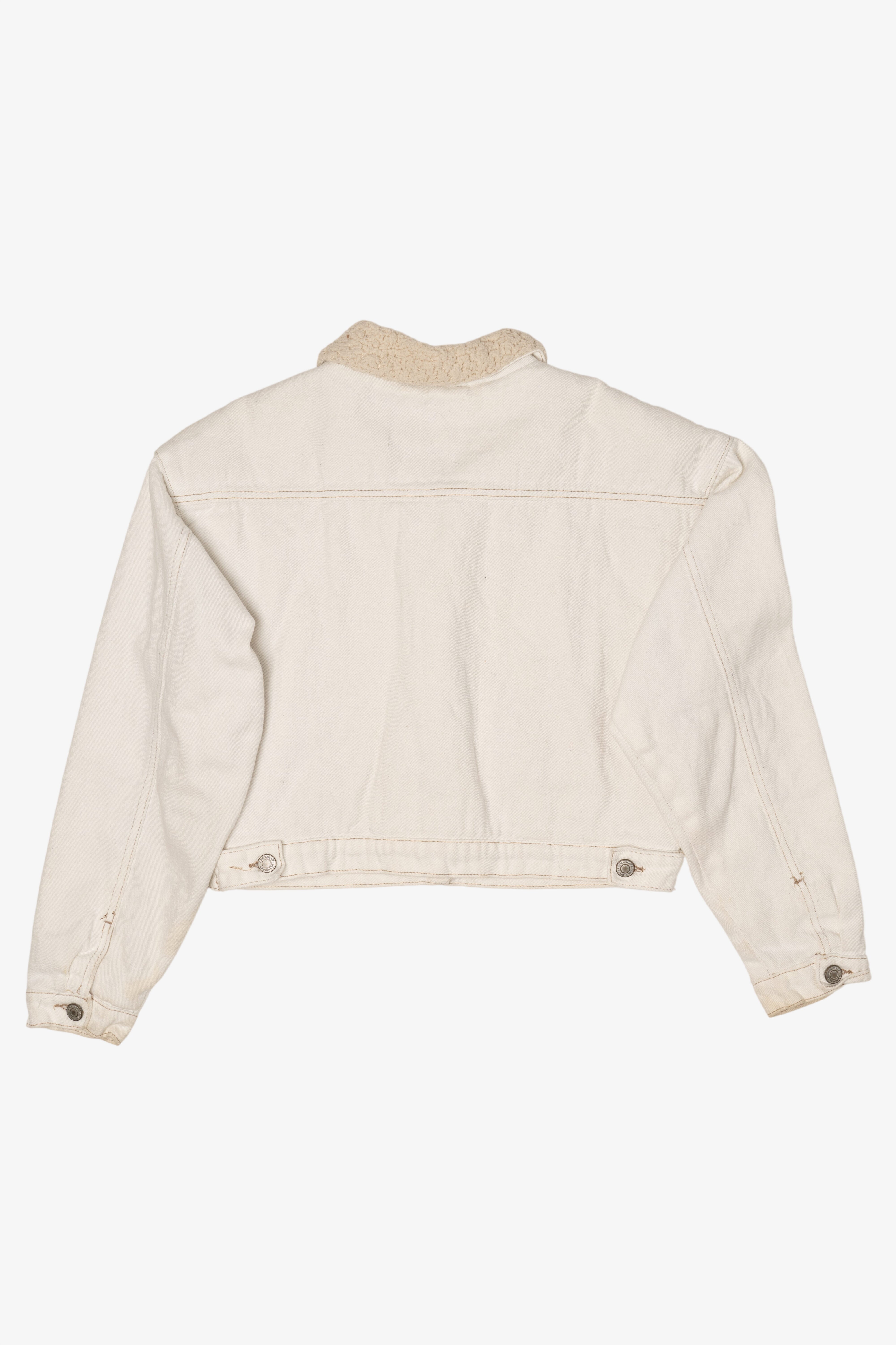 Y2k Faux Sherling White Denim Jacket (2020s) – Ragstock