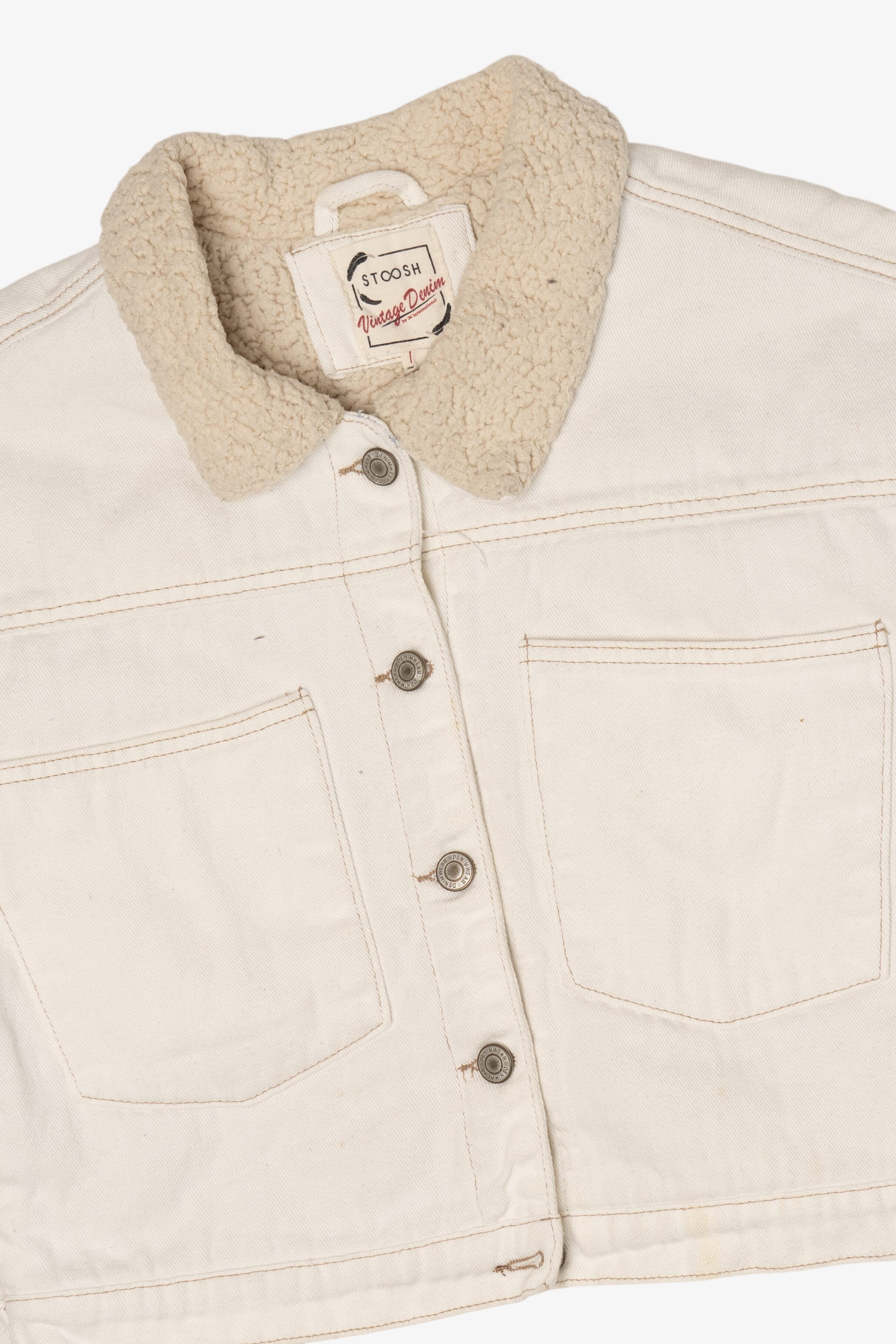 Vintage Y2k Stoosh White Denim Jacket (2000s)