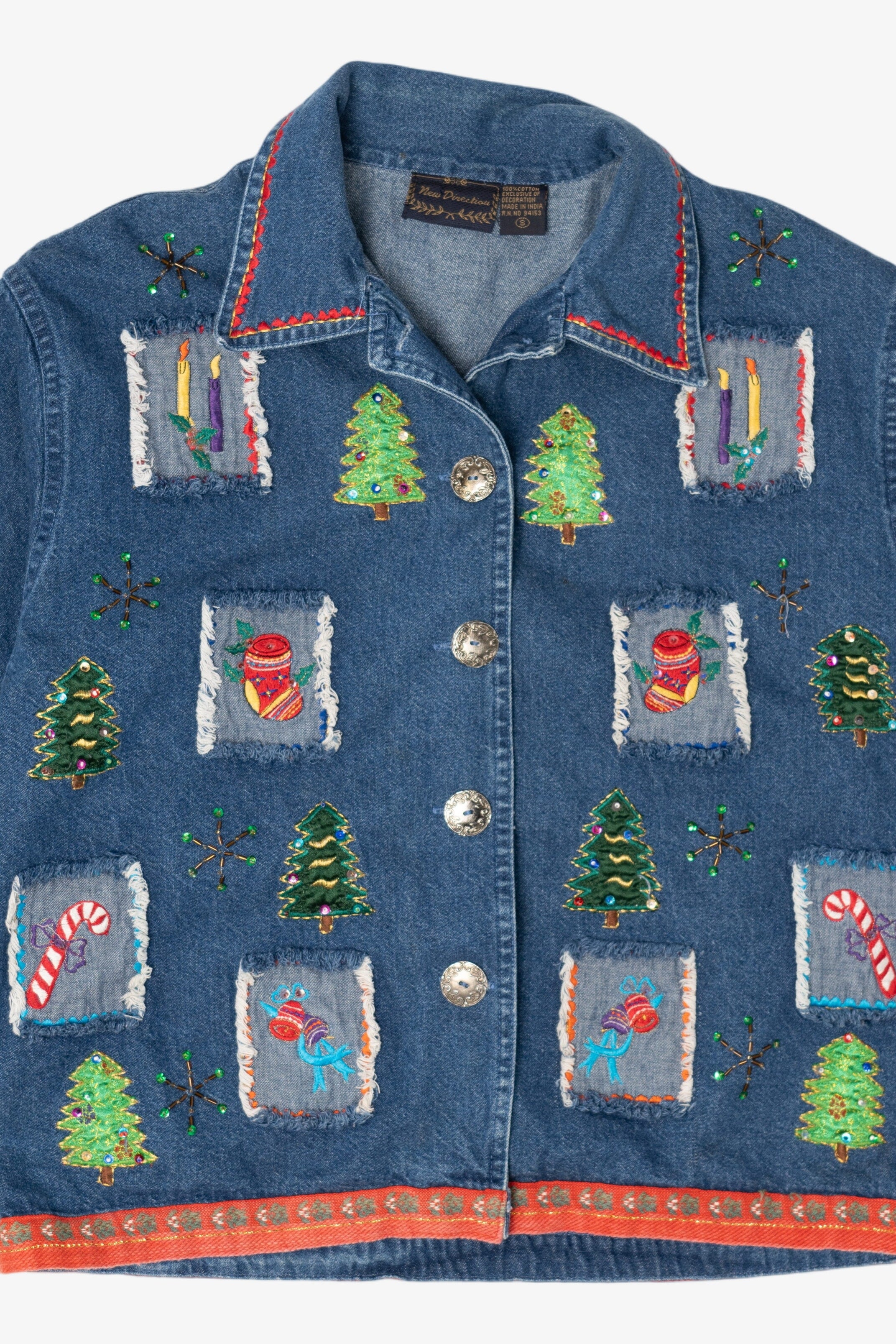 Vintage New Directions Christmas Denim Jacket (1990s)