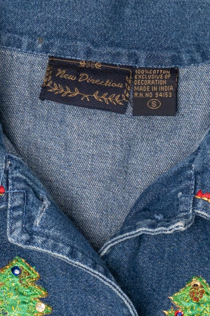 Vintage New Directions Christmas Denim Jacket (1990s)