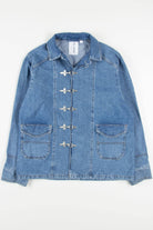 Clip Front Denim Anorak Jacket