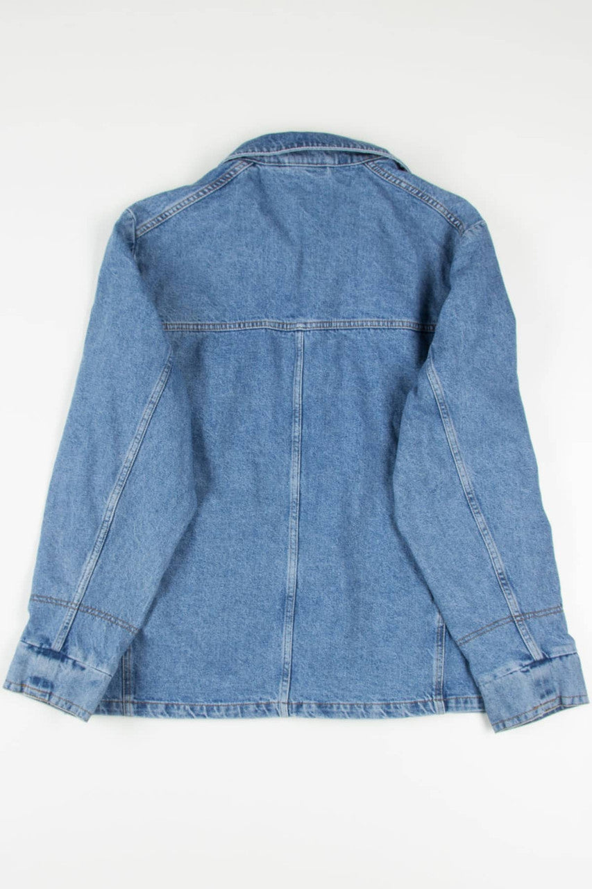 Clip Front Denim Anorak Jacket