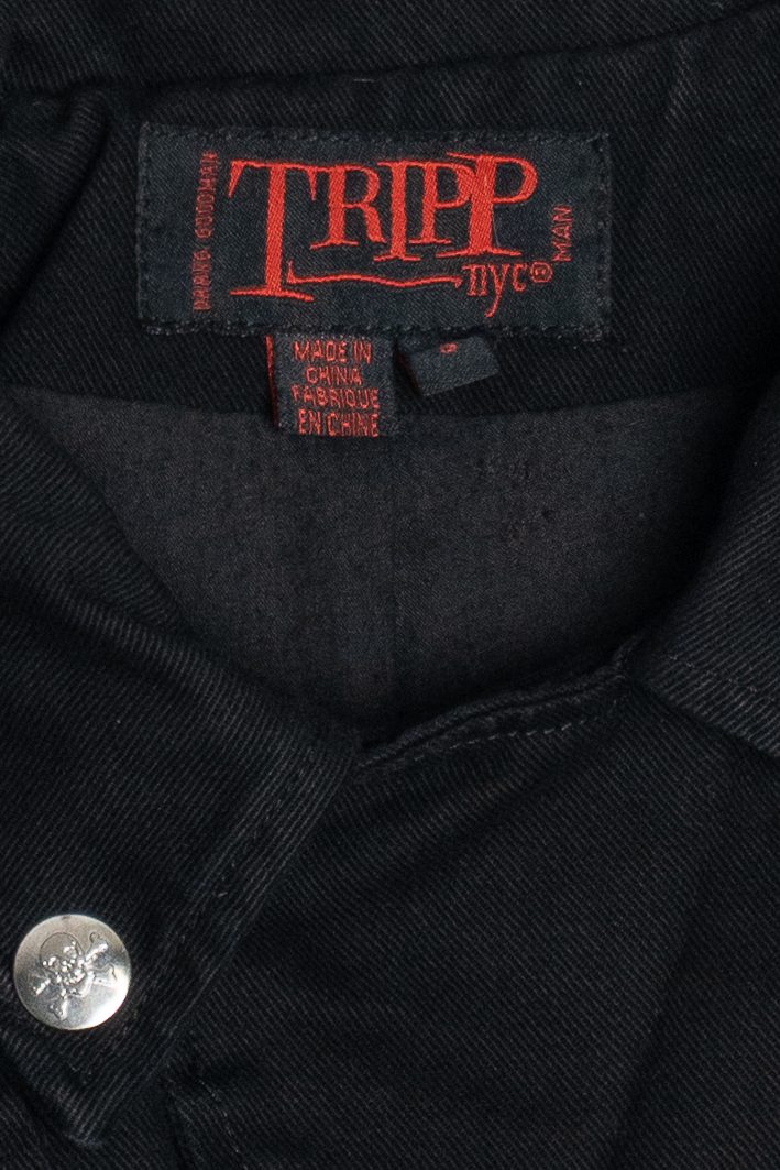 Vintage Black Tripp NYC Denim Motorcycle Jacket (2000s)