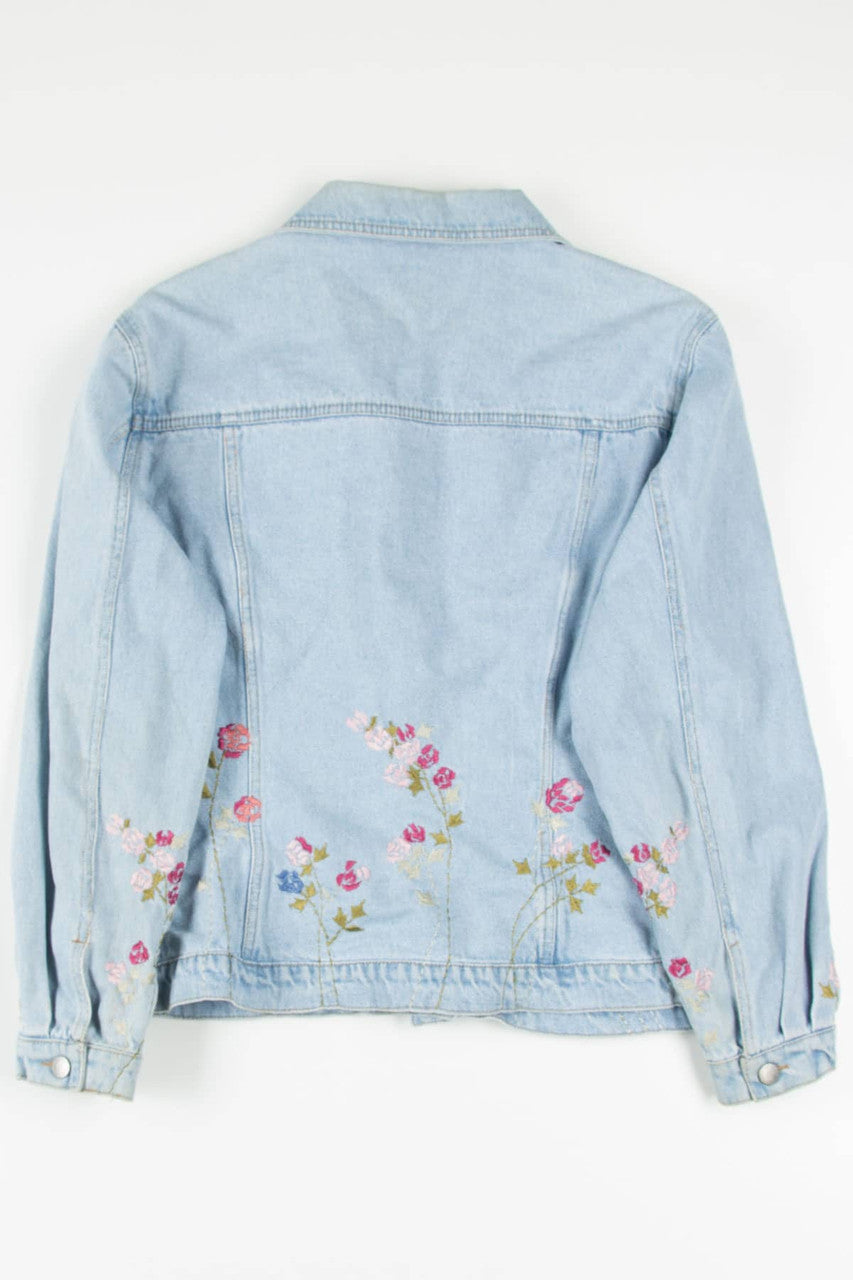 Vintage Floral Embroidered Denim Jacket 1385