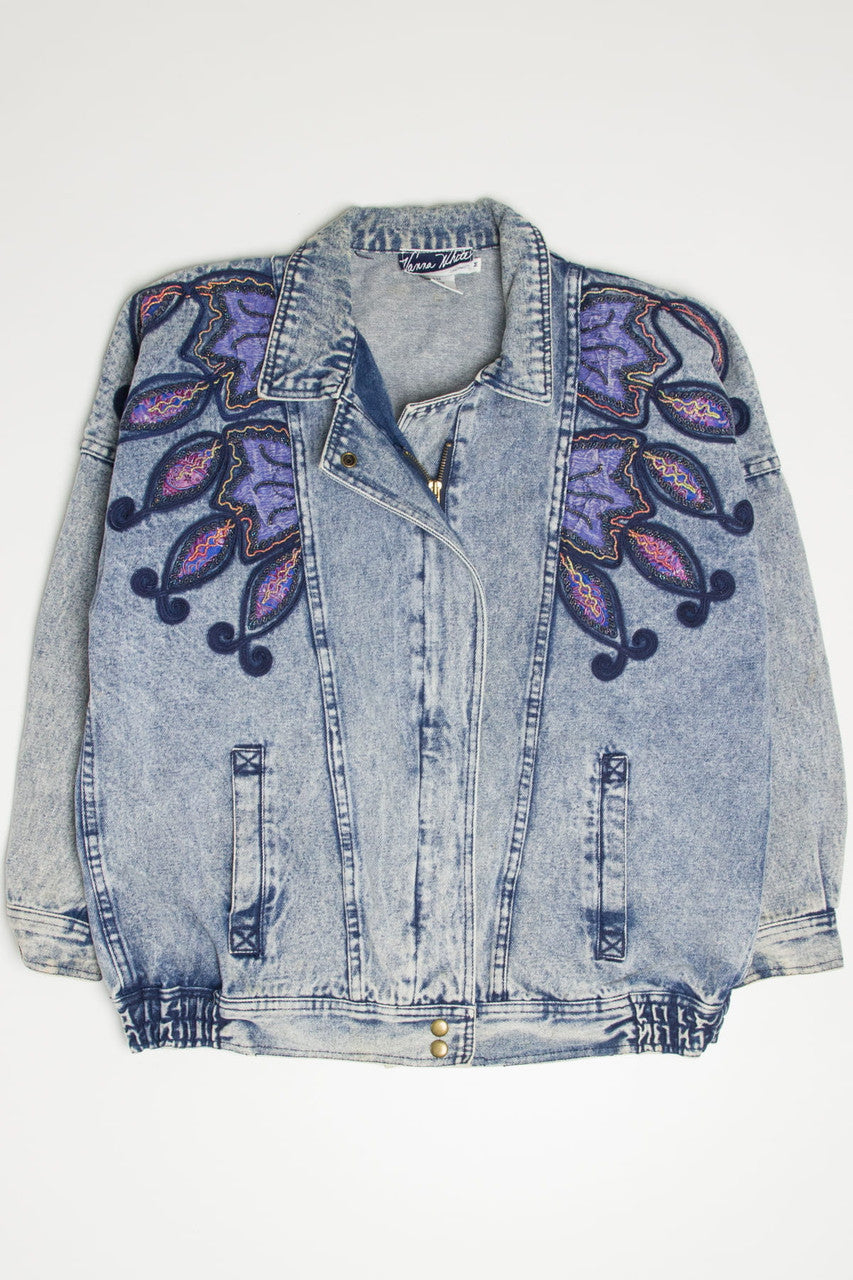Vintage Vanna White Beaded Denim Jacket