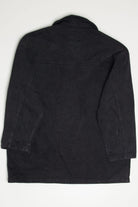 Vintage Black Velvet Collar Denim Jacket