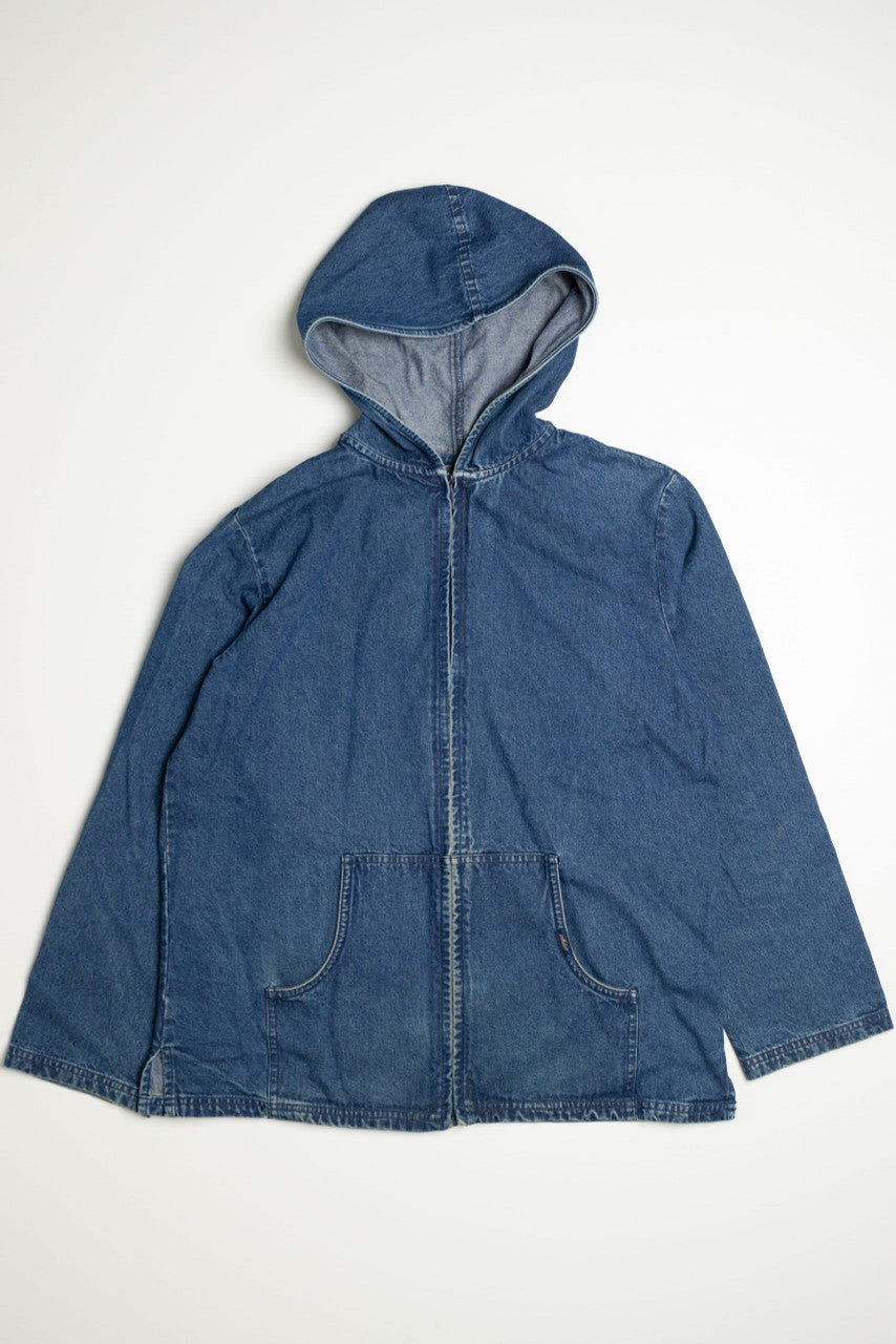 Vintage Chic Denim Hooded Jacket