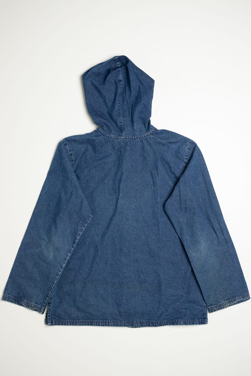 Vintage Chic Denim Hooded Jacket