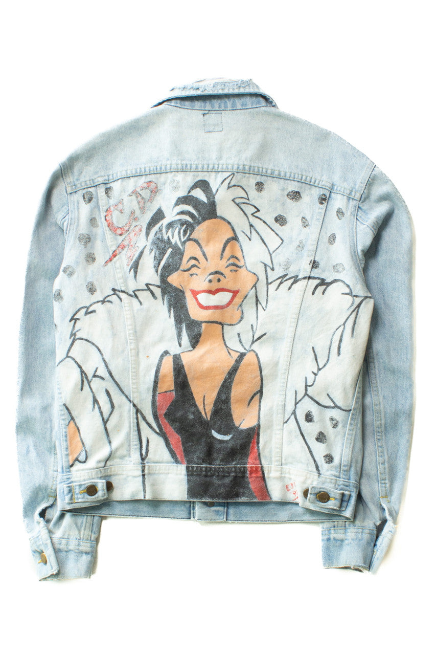 Vintage Lee Painted Cruella de Vil Denim Jacket 