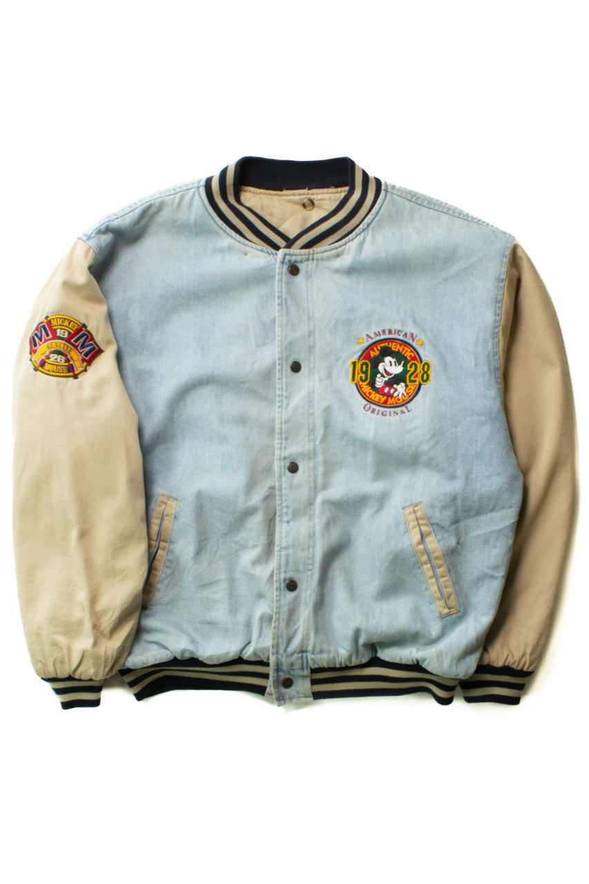 Vintage Mickey Mouse 1928 Denim Bomber Jacket (1990s)