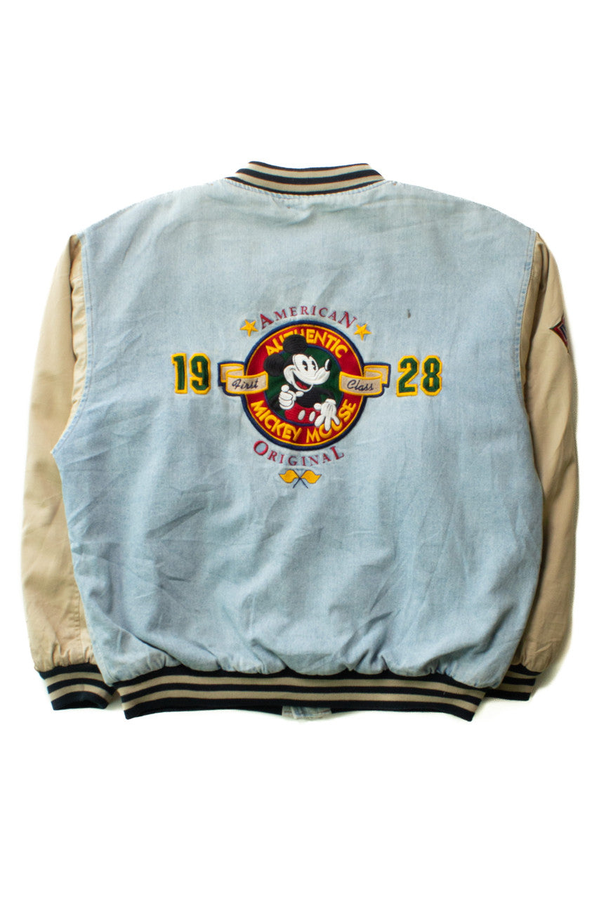 Vintage Mickey Mouse 1928 Denim Bomber Jacket (1990s)