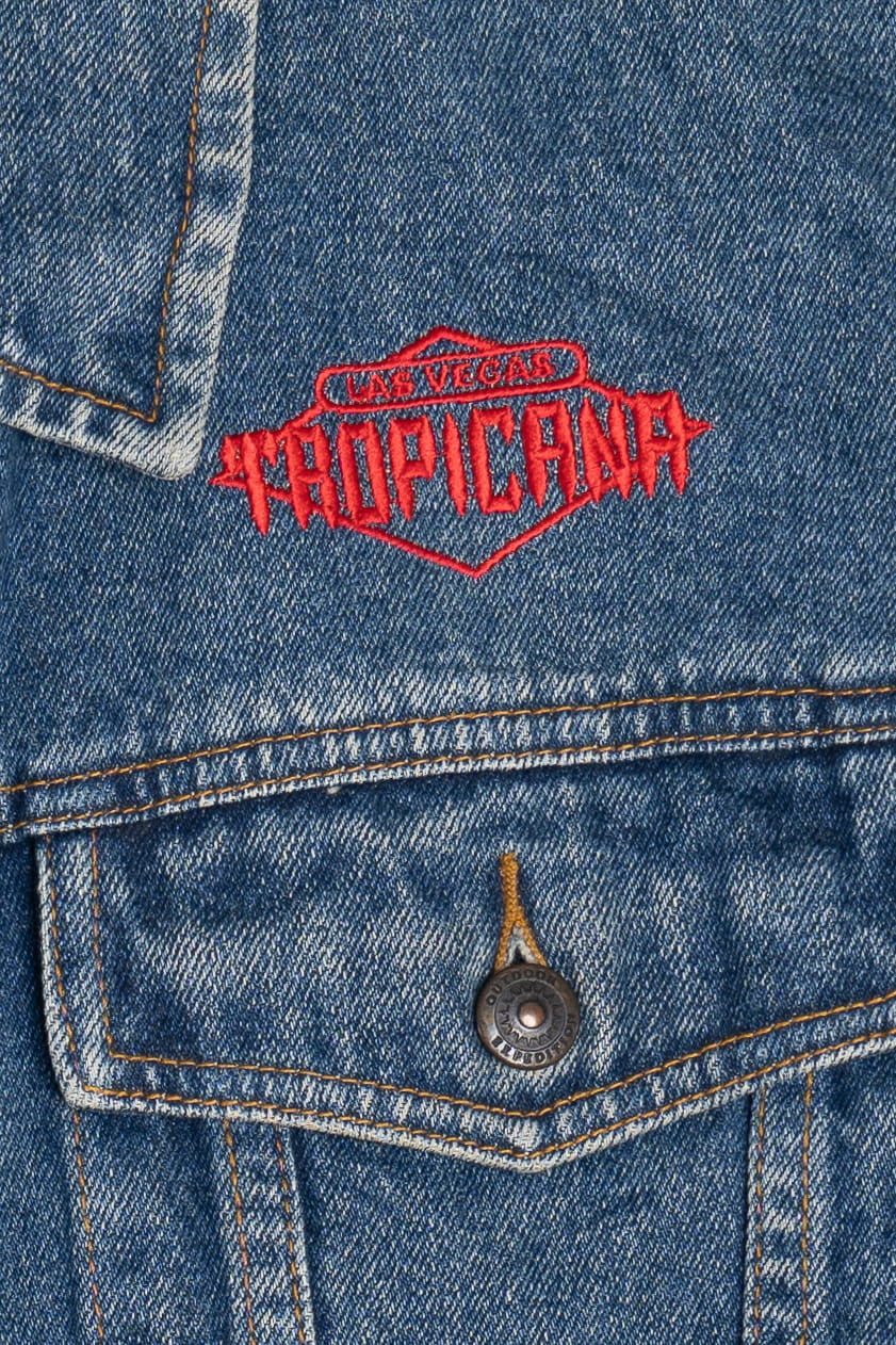 Vintage "Las Vegas Tropicana" Embroidered Logo Denim Jacket