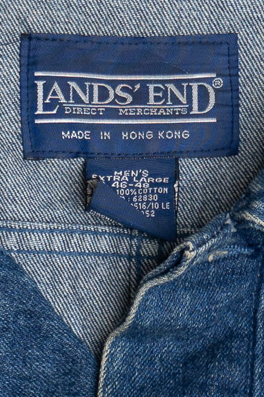 Vintage Lands' End Hidden Button Denim Jacket