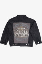 Upcycled Harley Davidson "Smoky Mountain" Back Patch Black Denim Jacket