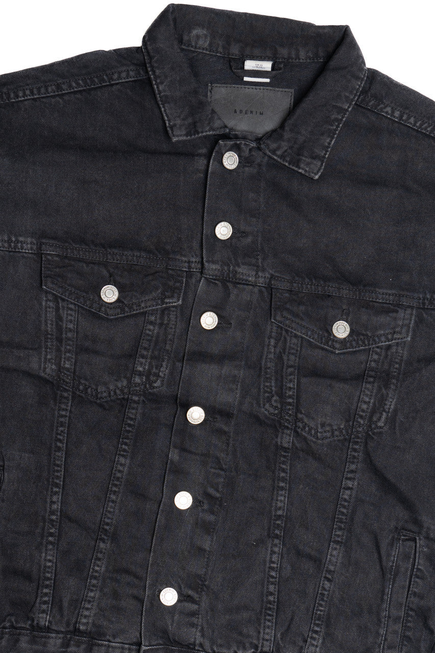 Upcycled Harley Davidson "Smoky Mountain" Back Patch Black Denim Jacket
