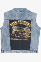 Upcycled Harley Davidson Back Patch Denim Vest 1595