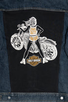 Upcycled Harley Davidson "Sun's Out! Fun's Out!" Back Patch Denim Jacket