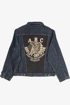 Upcycled Harley Davidson "ABC" Michigan Back Patch Denim Jacket
