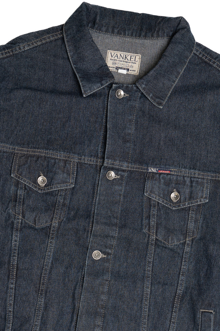Upcycled Harley Davidson "ABC" Michigan Back Patch Denim Jacket