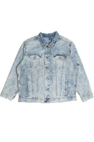 Upcycled Harley Davidson "Thunder Mountain" Eagle Horizon Back Patch Denim Jacket