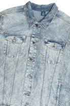 Upcycled Harley Davidson "Thunder Mountain" Eagle Horizon Back Patch Denim Jacket