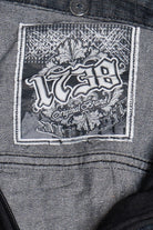 Upcycled Harley Davidson Skeleton Back Patch Denim Jacket