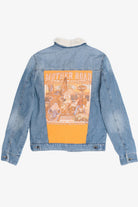 Upcycled Harley Davidson "Mother Road" Back Patch Denim Jacket