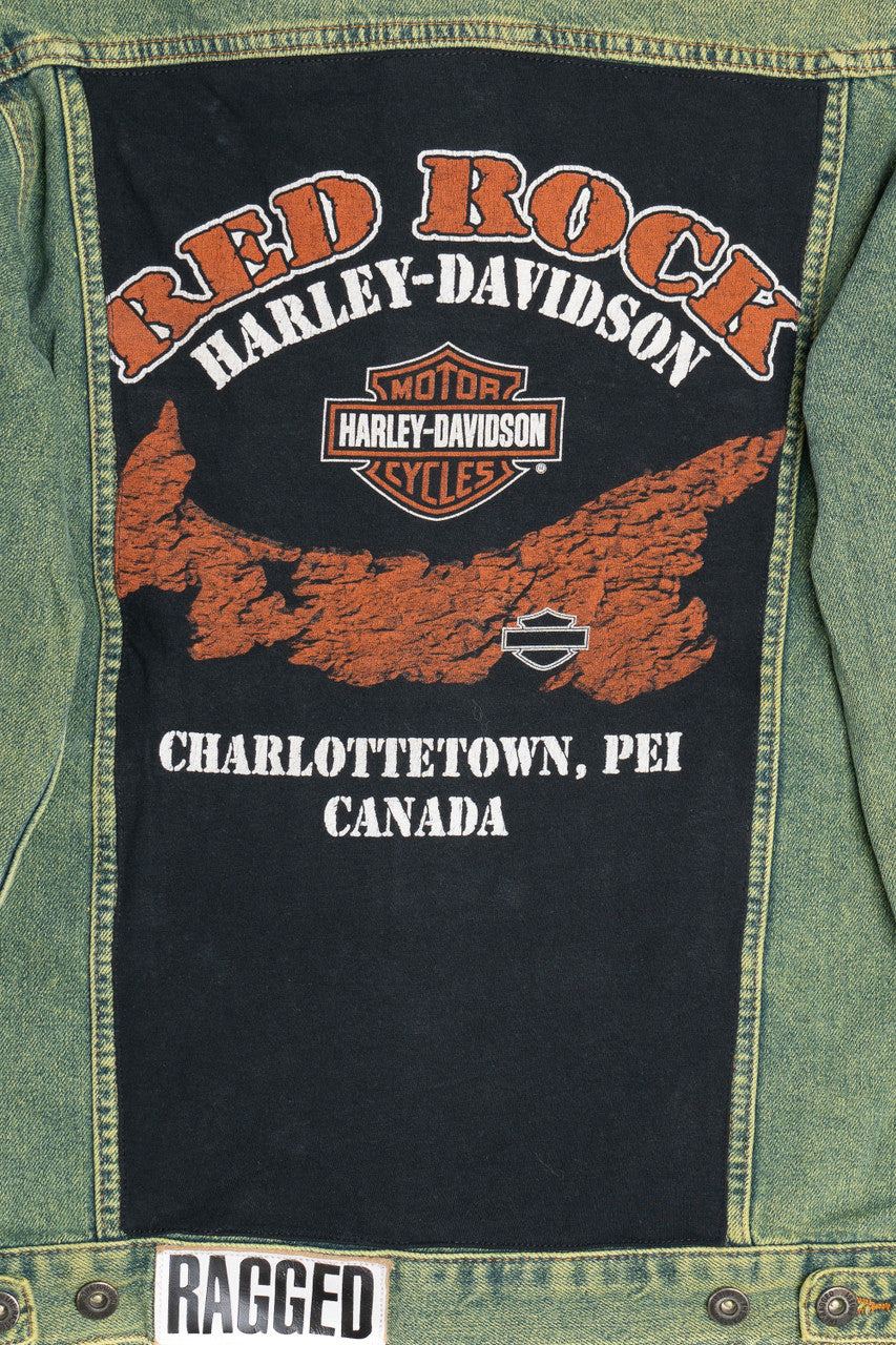 Upcycled Harley Davidson Back Patch Ragged Priest Denim Jacket