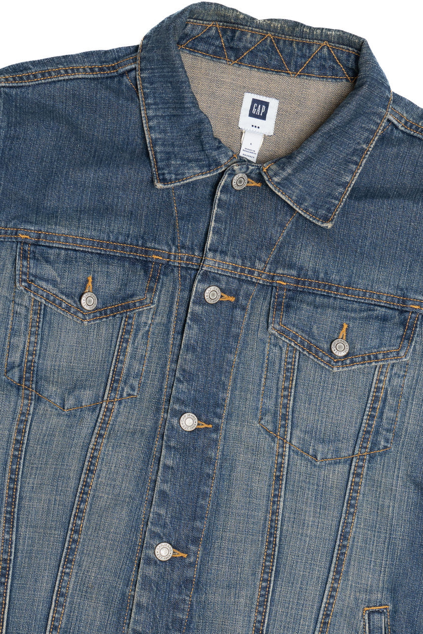 Upcycled Harley Davidson Red Rock Back Patch Denim Jacket 1616