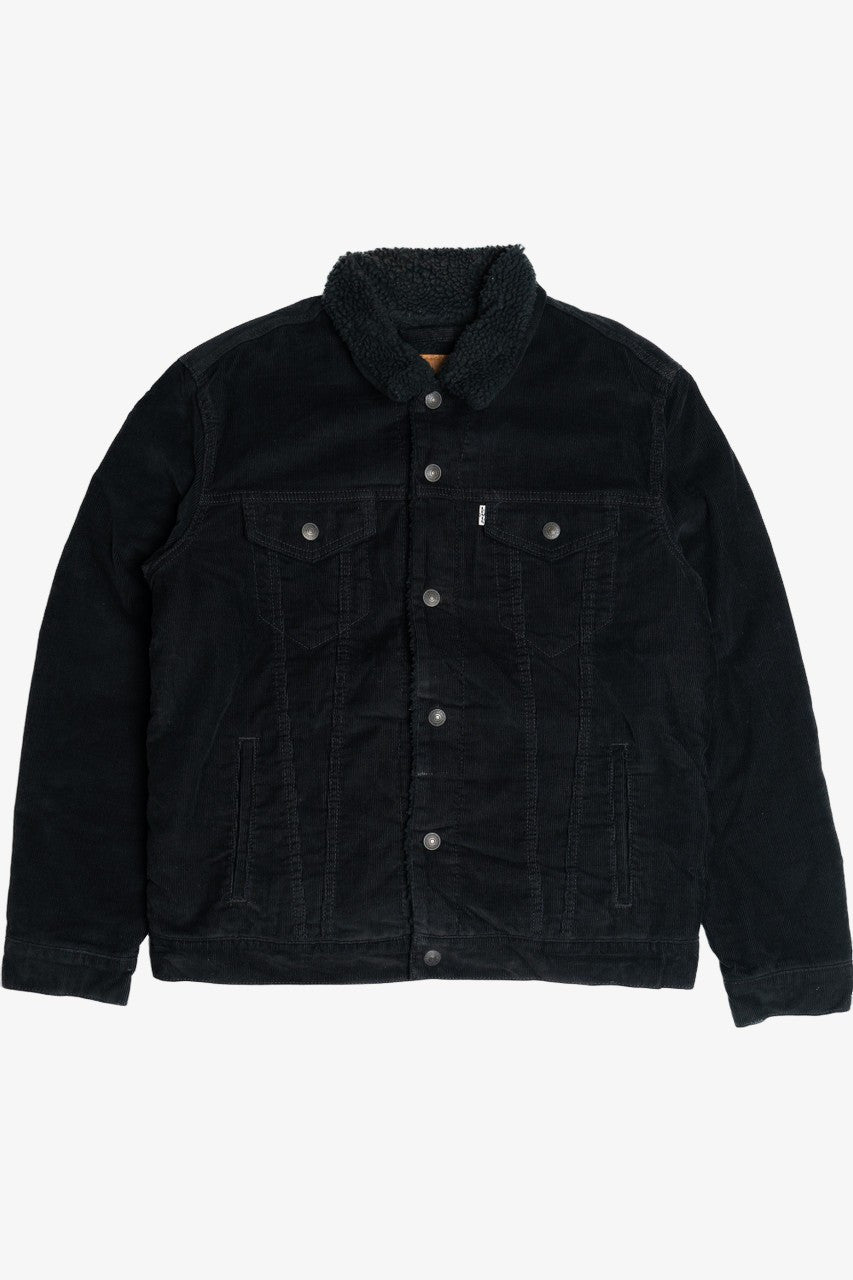 Levi's Premium Black Corduroy Faux Sherpa Lined Denim Jacket