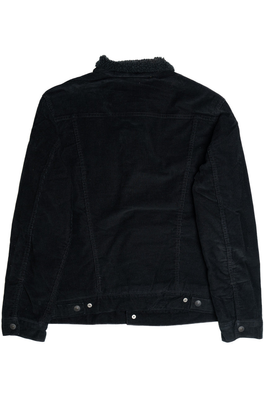 Levi's Premium Black Corduroy Faux Sherpa Lined Denim Jacket