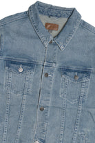 Upcycled Harley Davidson "Flat Track Racing" Back Patch Denim Jacket