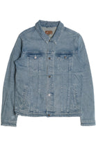 Upcycled Harley Davidson "Flat Track Racing" Back Patch Denim Jacket