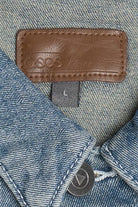 Upcycled Harley Davidson "Flat Track Racing" Back Patch Denim Jacket