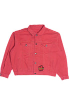 Upcycled Harley Davidson Back Patch Red Denim Jacket