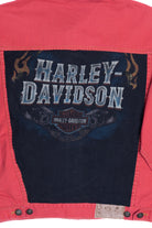 Upcycled Harley Davidson Back Patch Red Denim Jacket