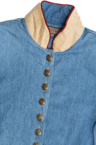 Vintage Beaded American Flag Western Fringe Double D Ranch Denim Jacket (1990s)