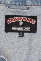 Vintage Looney Tunes Member's Only Distressed Screen Print Denim Jacket (1990s)