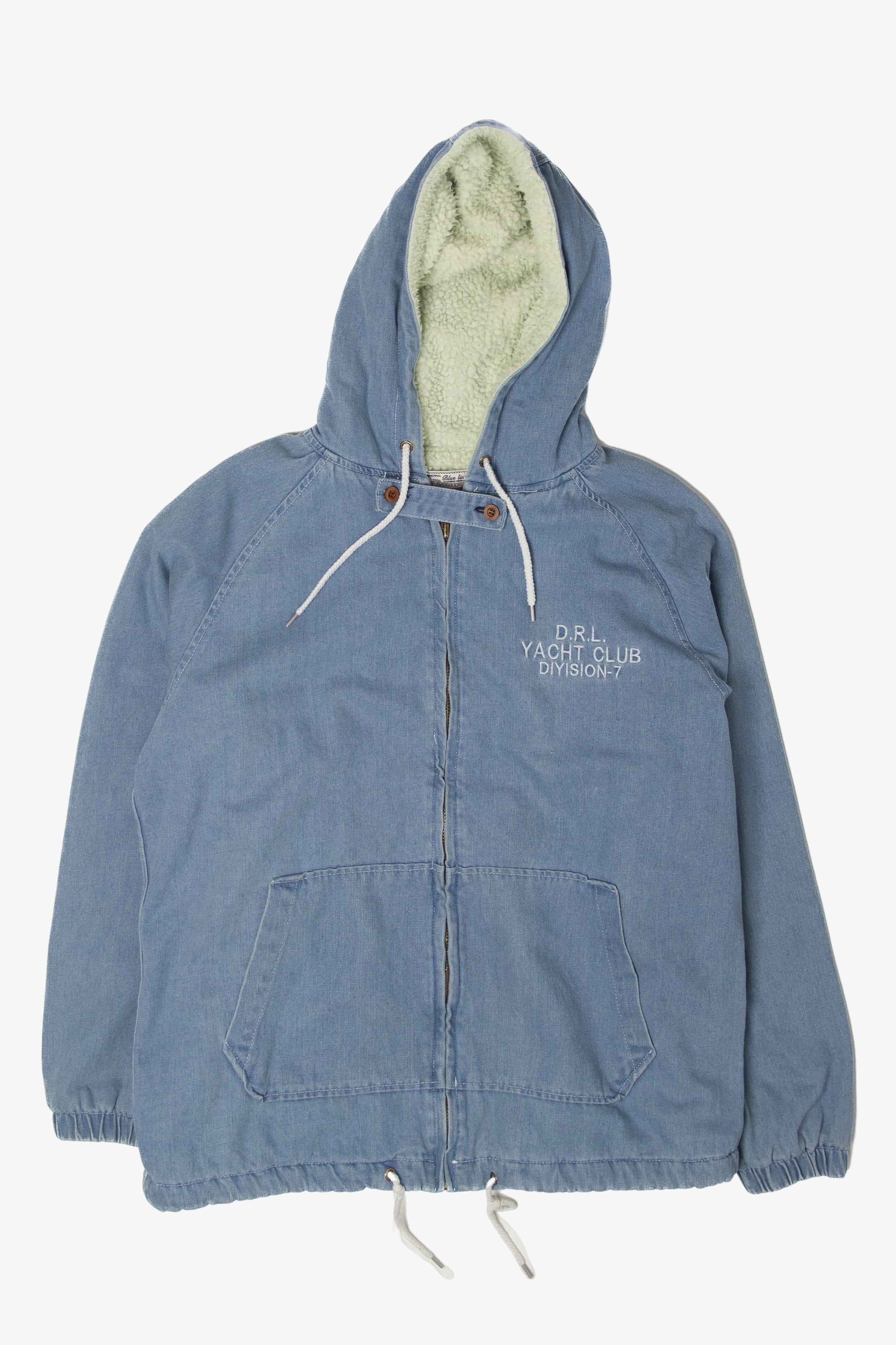 Vintage D.R.L. Yacht Club Division-7 Hooded Denim Jacket (1990s)