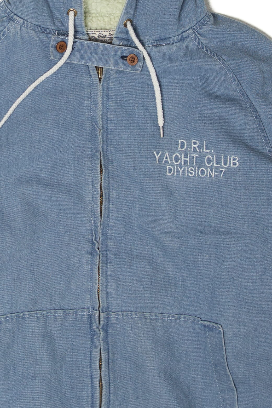Vintage D.R.L. Yacht Club Division-7 Hooded Denim Jacket (1990s)