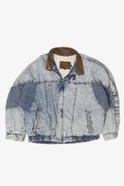 Vintage 10E Bomber Squadron Acid Wash Denim Jacket (1980s)