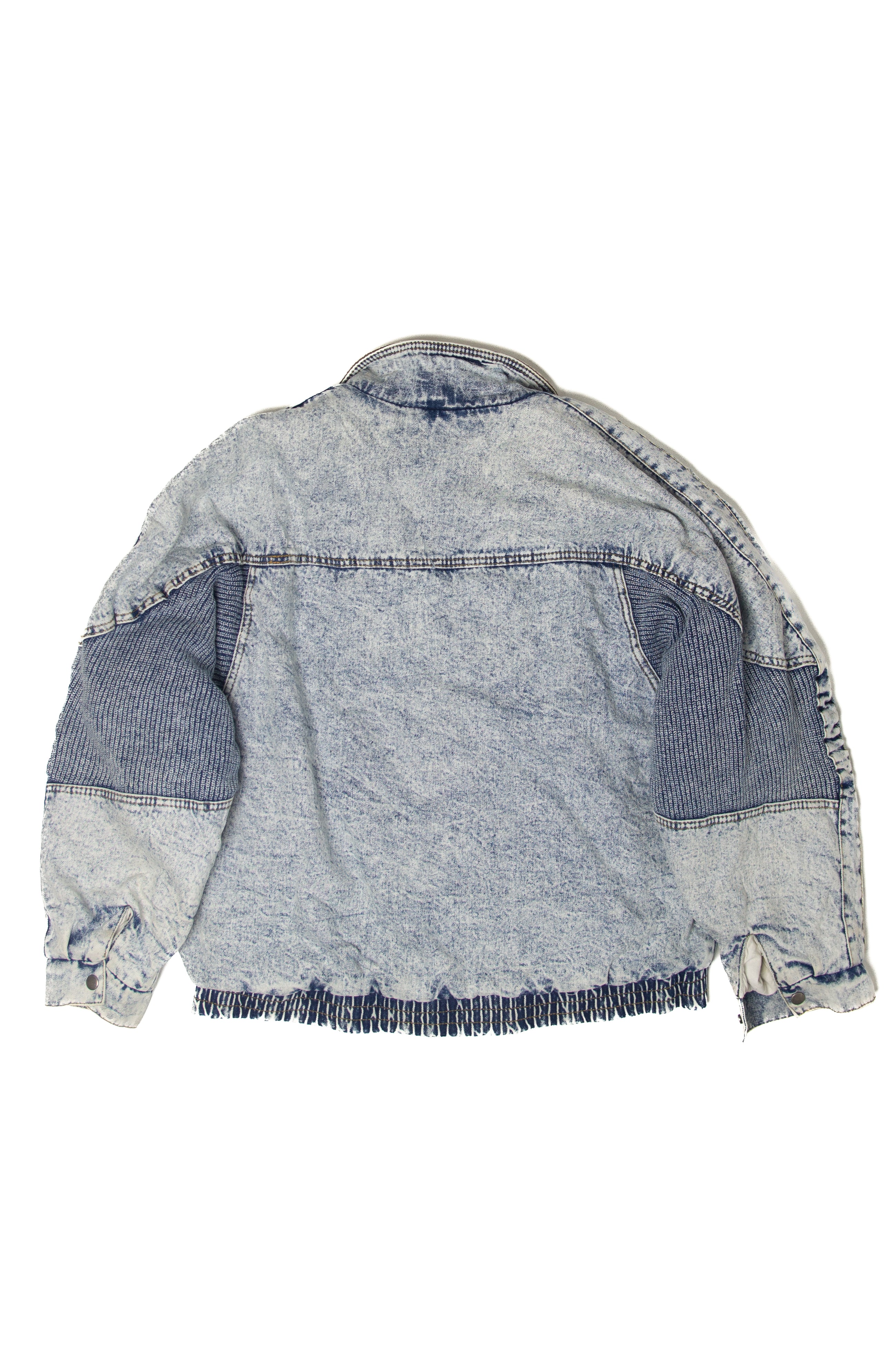 Vintage 10E Bomber Squadron Acid Wash Denim Jacket (1980s)