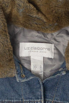 Vintage Y2k Liz Claiborne Faux Fur Trimmed Denim Jacket (2000s)