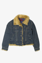 Vintage Y2k Faux Fur Trimmed Denim Jacket (2000s)