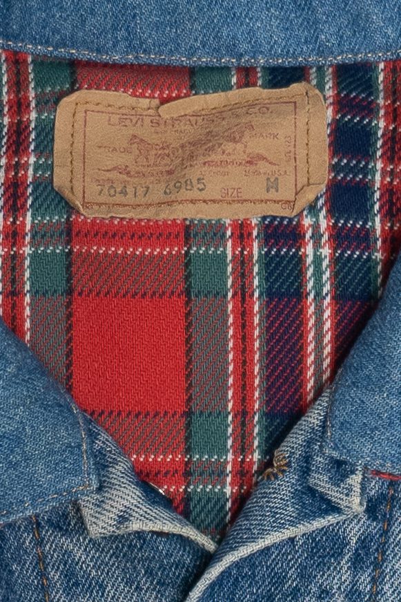 Vintage Levi's 70417 6985 Flannel Lined Denim Jacket (1980s