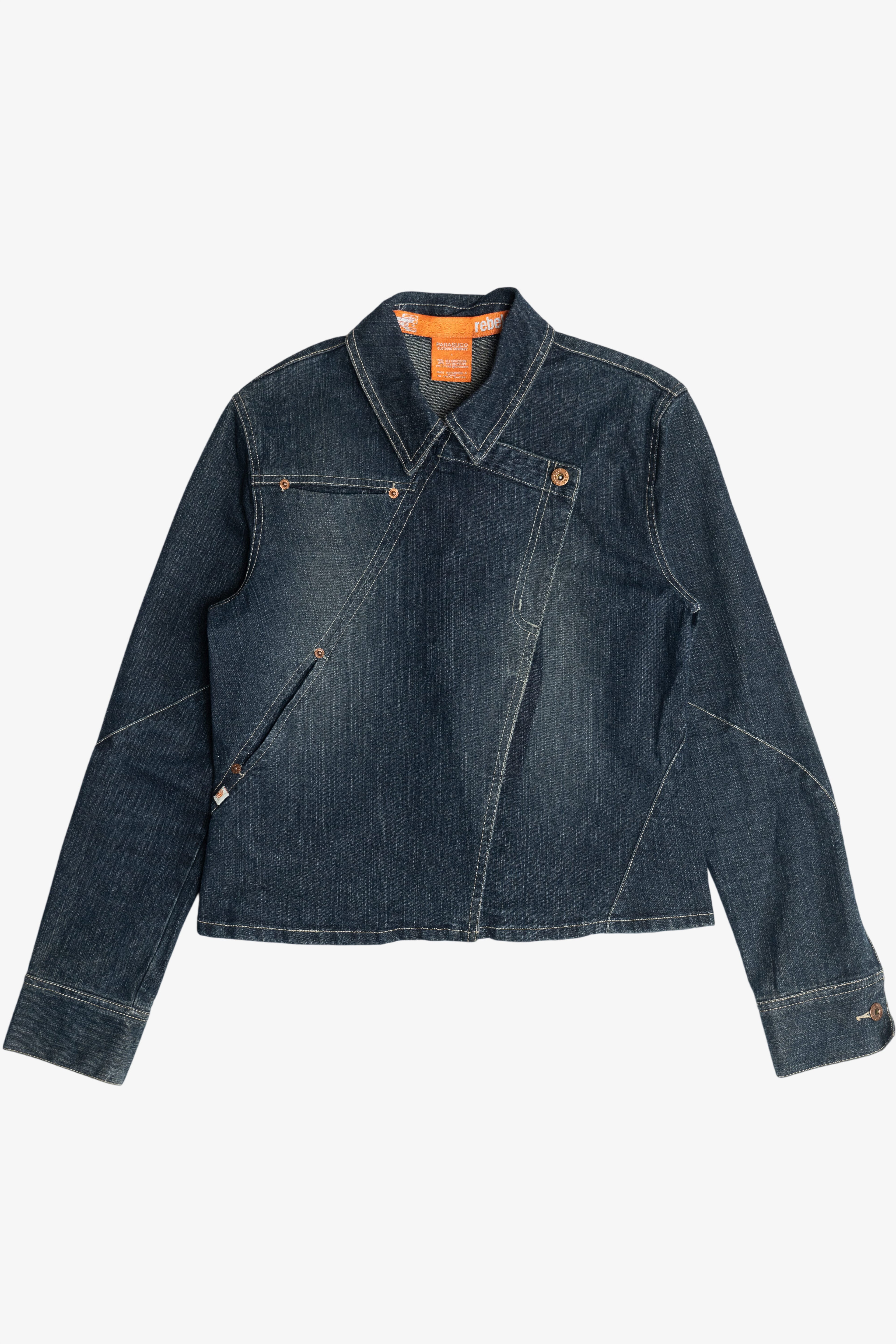 Vintage Y2K Parasuco Rebel-i Asymmetric Denim Jacket (2000s)
