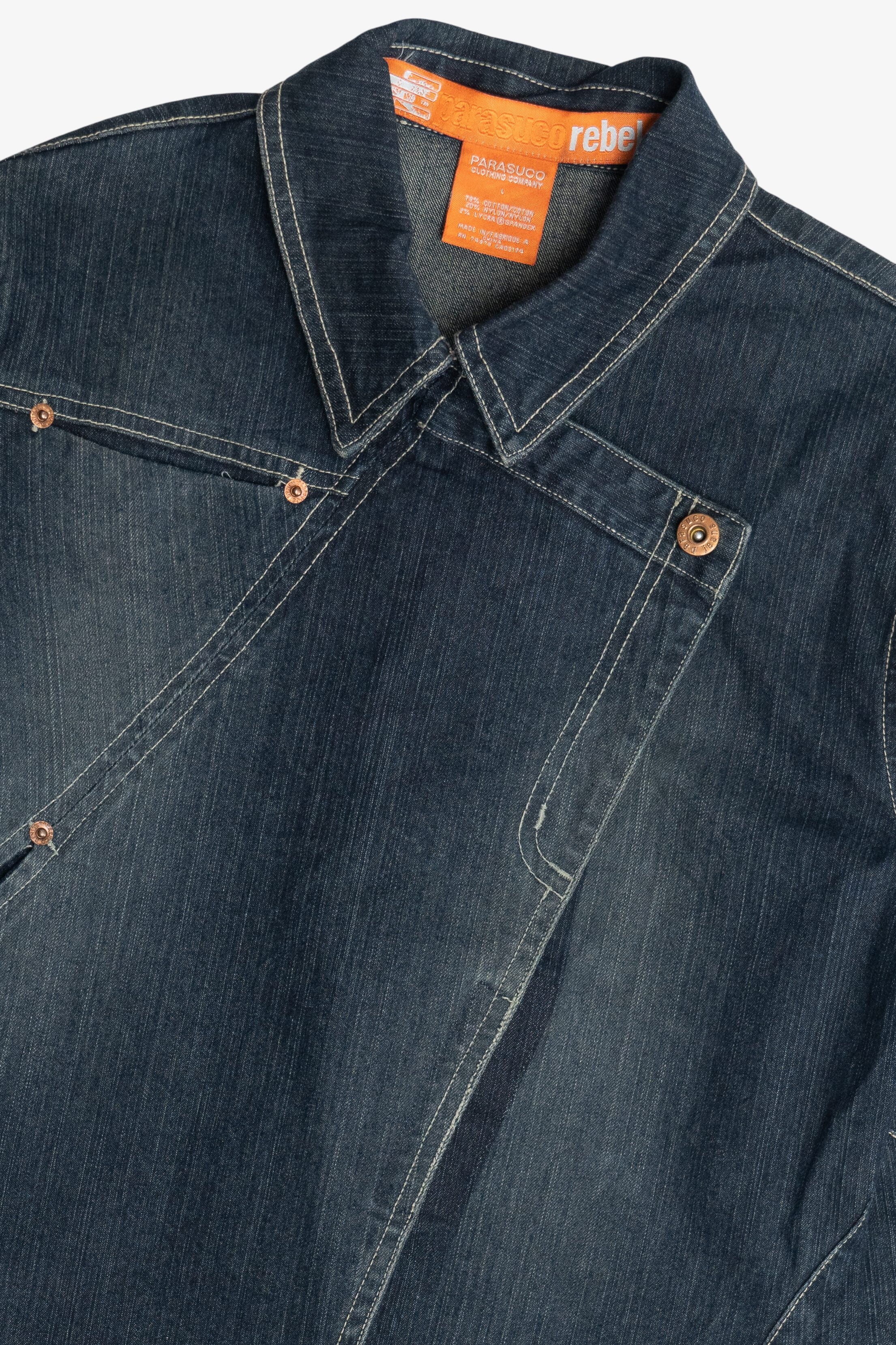Vintage Y2K Parasuco Rebel-i Asymmetric Denim Jacket (2000s)