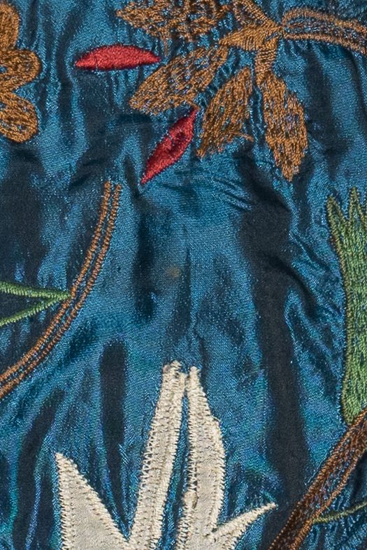 Vintage Chico's Silky Embroidered Patchwork Denim Jacket (2000s)